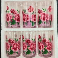 Cheap transparent glass cup   108 cup with flowers