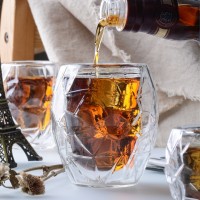 Unique New Design football Style 80-250ML Double Wall Glass Tea Drinking Beer Cup Fashioned Whiskey Glasses