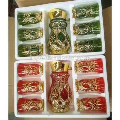 Hot sale 7pcs golden color glassware set