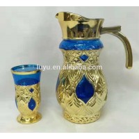 Hot sale 7pcs golden color glassware set