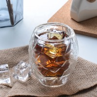 Unique New Design football Style 80-250ML Double Wall Glass Tea Drinking Beer Cup Fashioned Whiskey Glasses