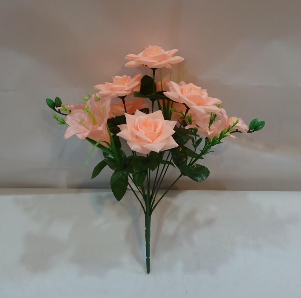 123HY-021-10 10 heads artificial orange rose flower bouquet