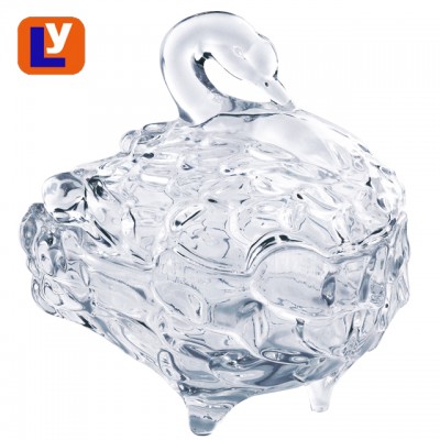 GLASS SUGAR BOWL SUGAR JAR WITH LID